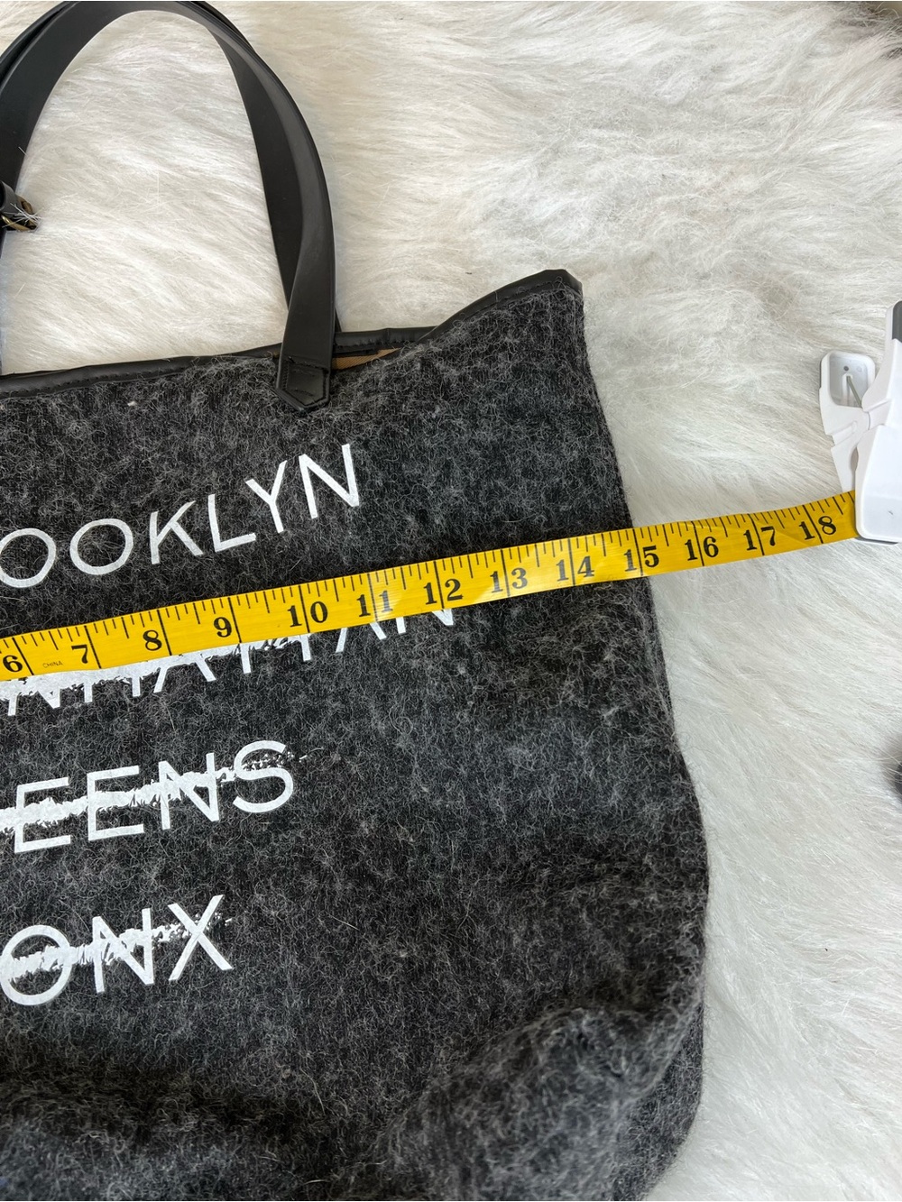 Kelsi Dagger Brooklyn Wool Felt Tote Bag in Charcoal Gray - Picture 11 of 12